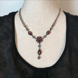 Necklace purple crystal beads